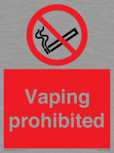 Vaping prohibited